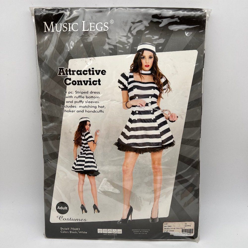 New Music Legs Attractive Convict Costume - Size XS